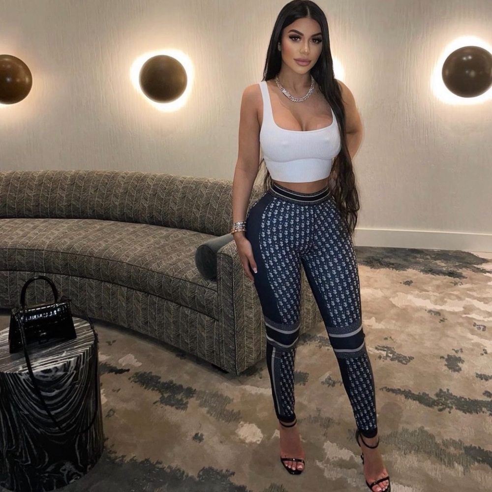 Dior Black and White Patterned Leggings